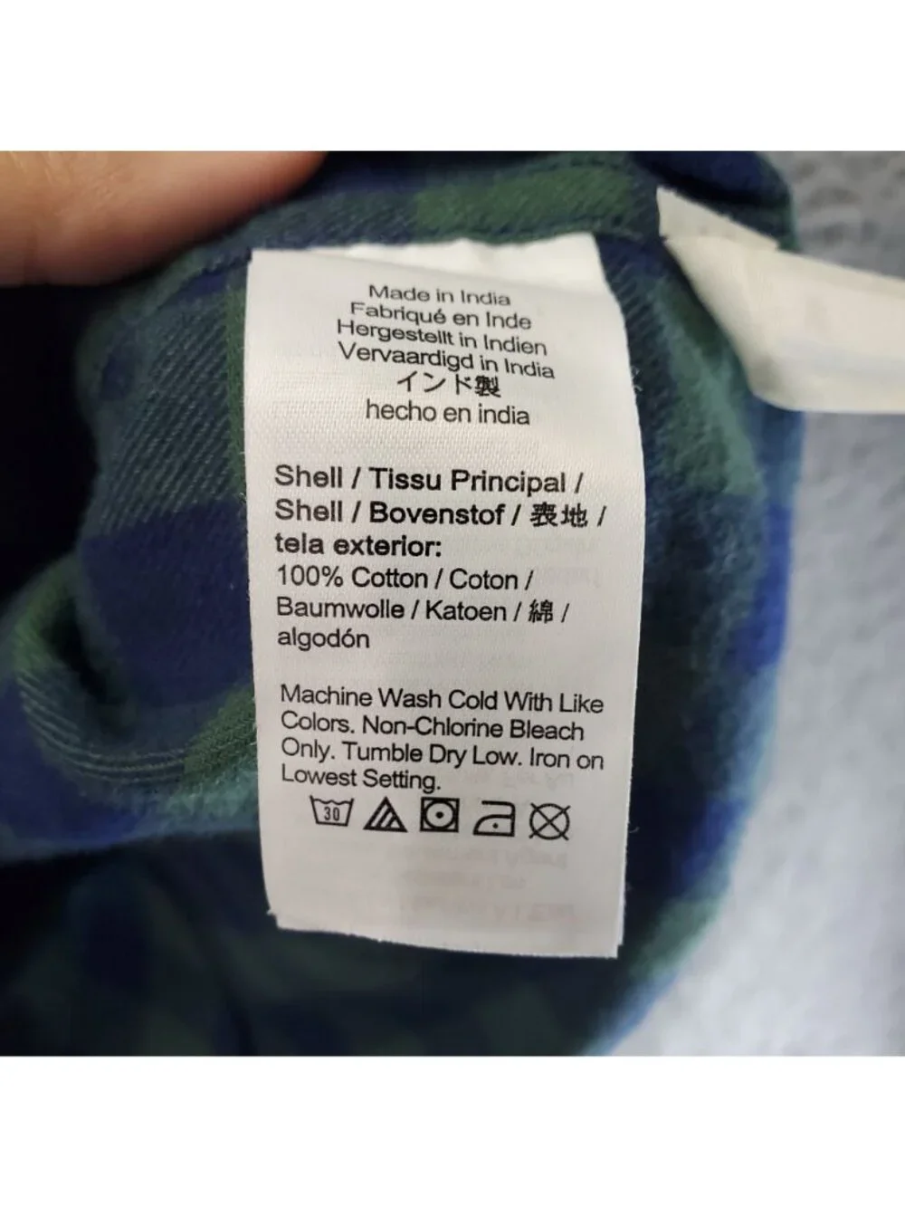 J. Crew Shirt Mens Medium Green & Blue Classic Flannel Button-Up Long Sleeve